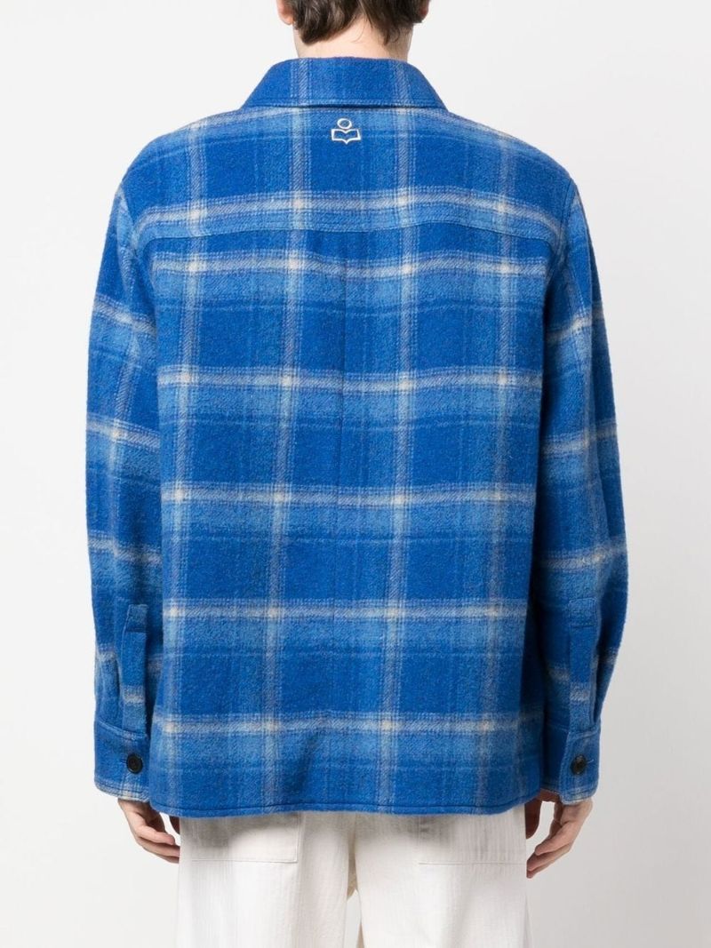 Blue Checked Shirt Jacket