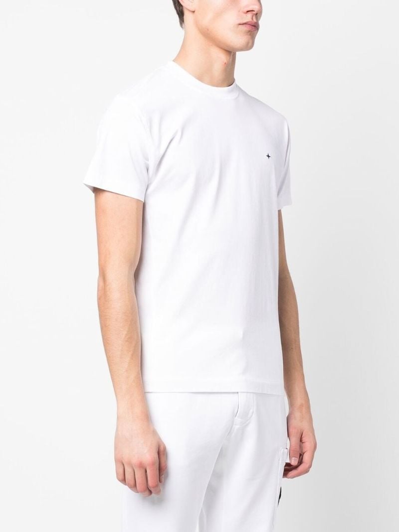 White Embroidered Cotton T-shirt