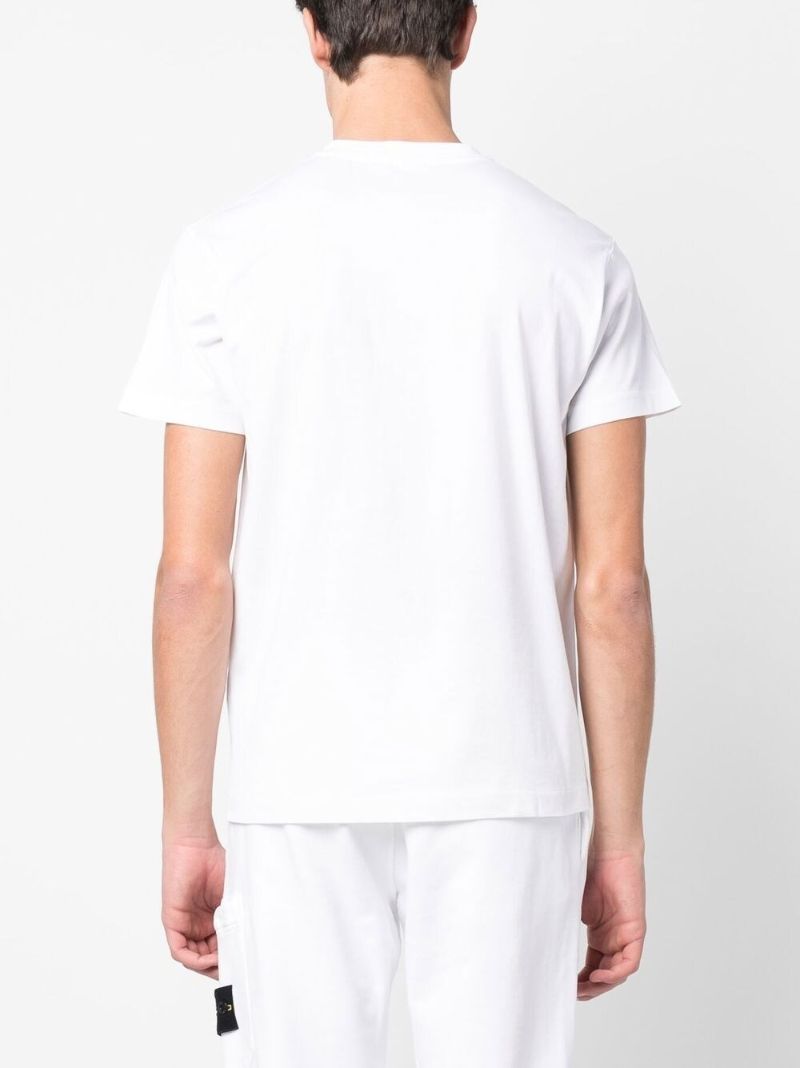 White Embroidered Cotton T-shirt