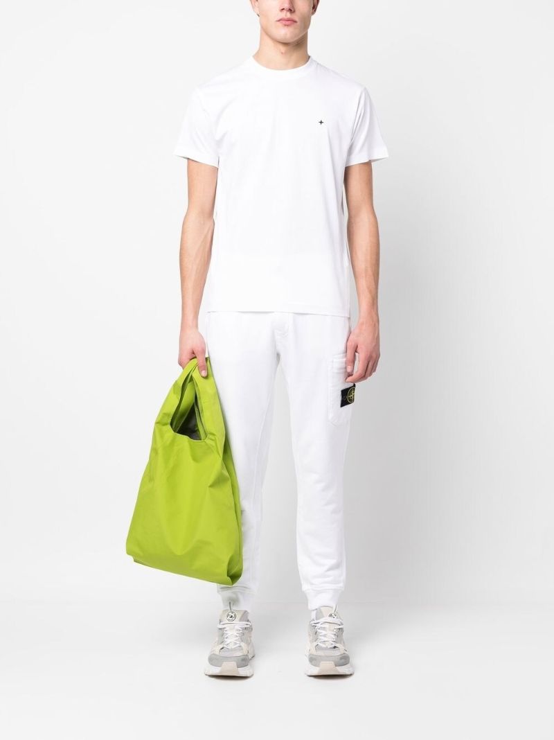White Embroidered Cotton T-shirt
