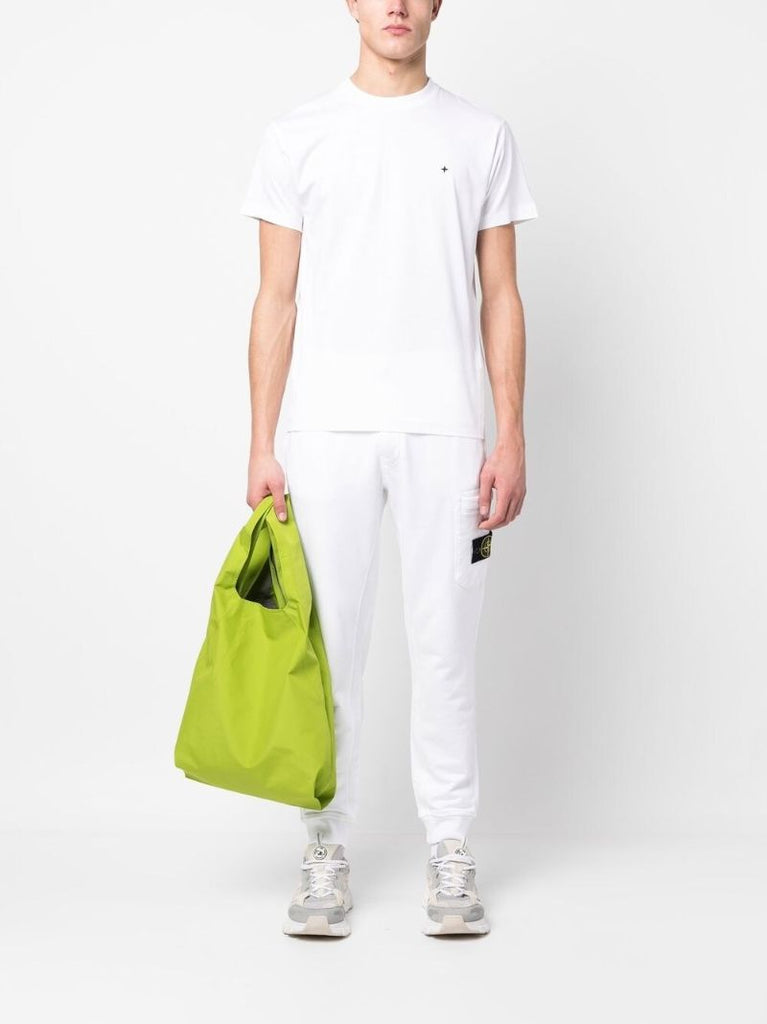 White Embroidered Cotton T-shirt