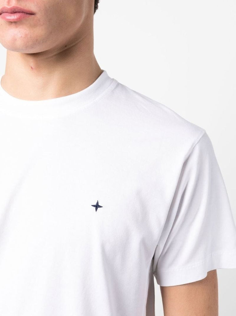 White Embroidered Cotton T-shirt