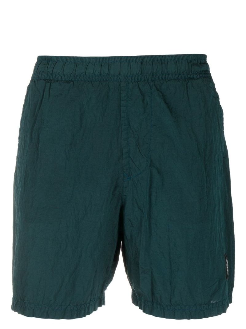 Bottle Green Compass Patch Swim Shorts
