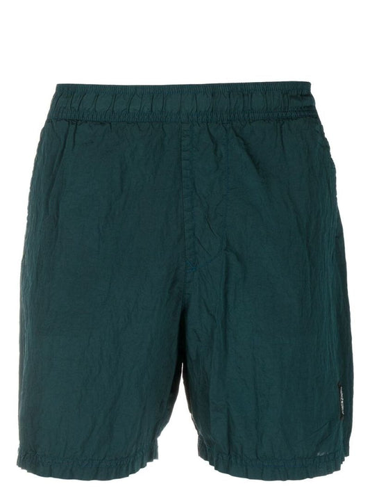 Bottle Green Compass Patch Swim Shorts