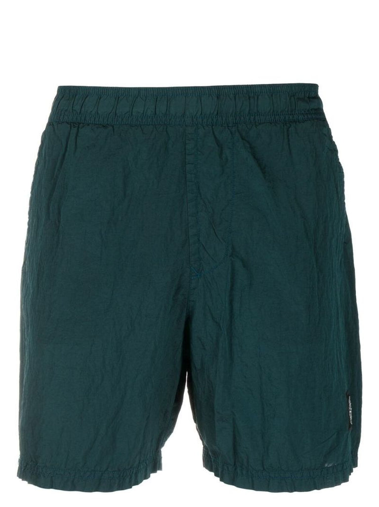 Bottle Green Compass Patch Swim Shorts
