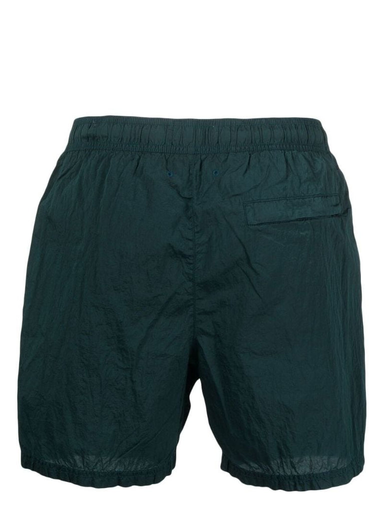 Bottle Green Compass Patch Swim Shorts