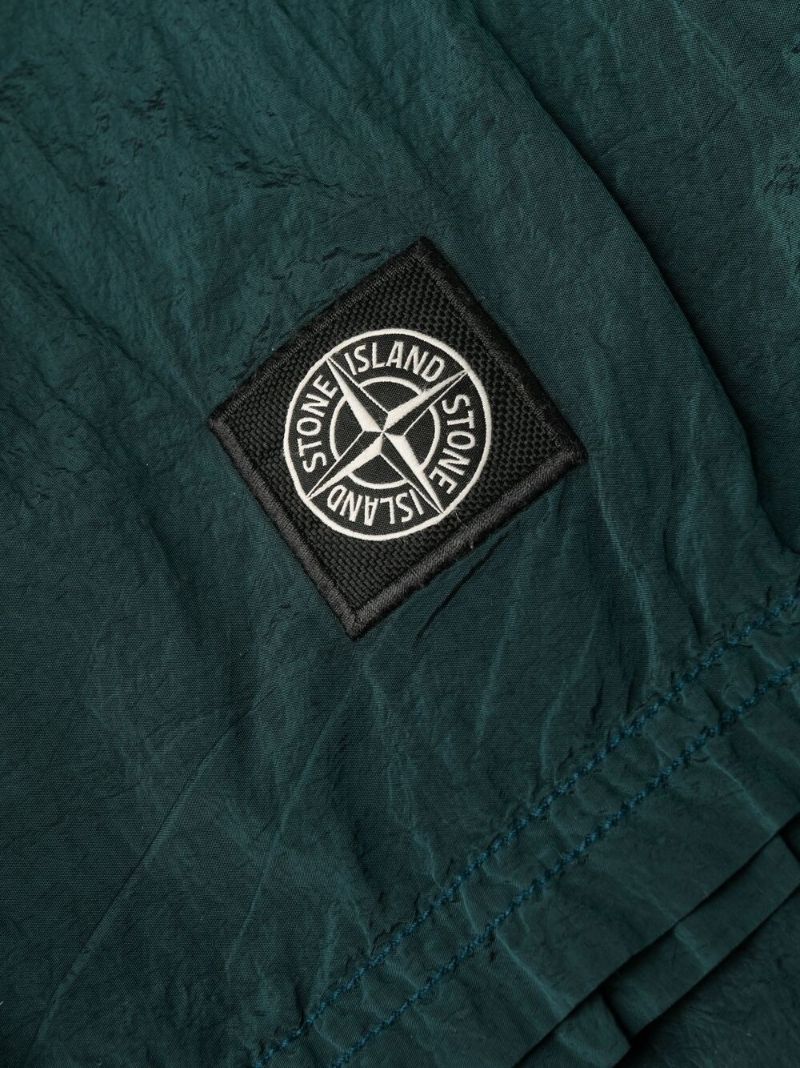 Bottle Green Compass Patch Swim Shorts
