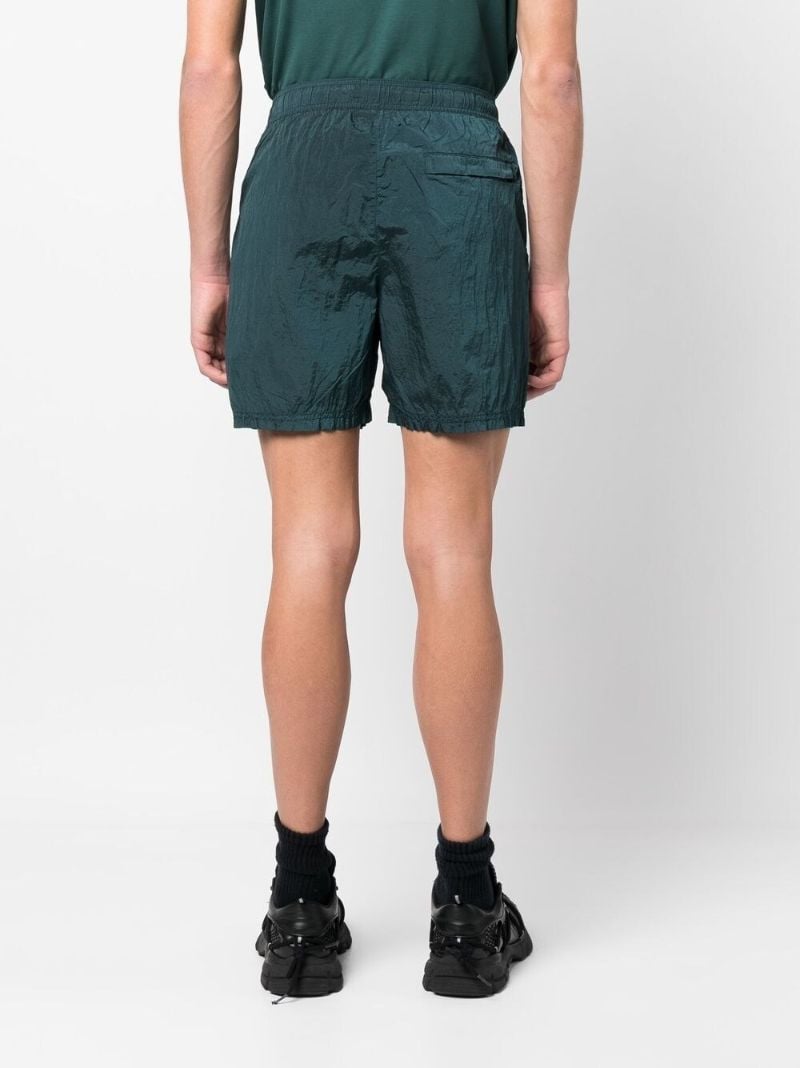 Bottle Green Compass Patch Swim Shorts
