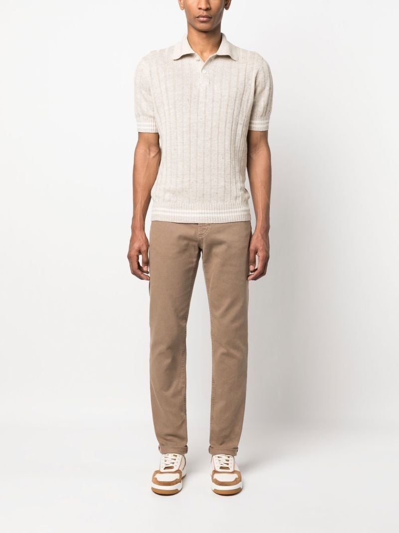 Neutral Knitted Polo Shirt