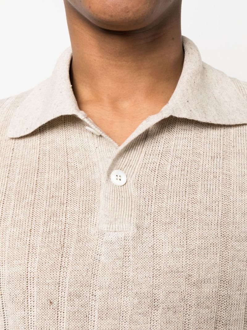 Neutral Knitted Polo Shirt