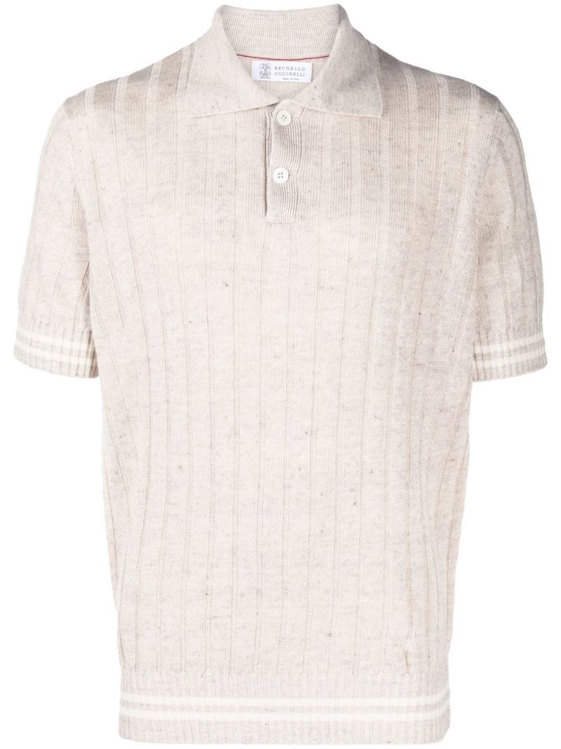 Neutral Knitted Polo Shirt