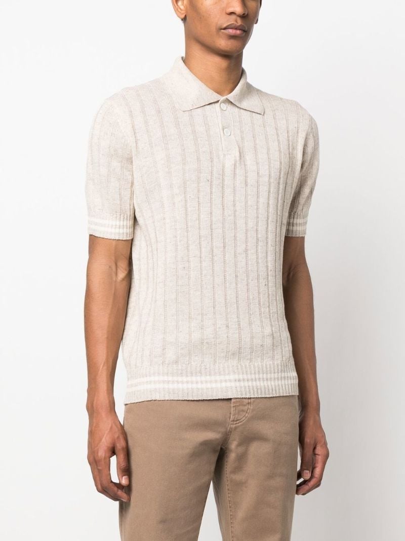 Neutral Knitted Polo Shirt