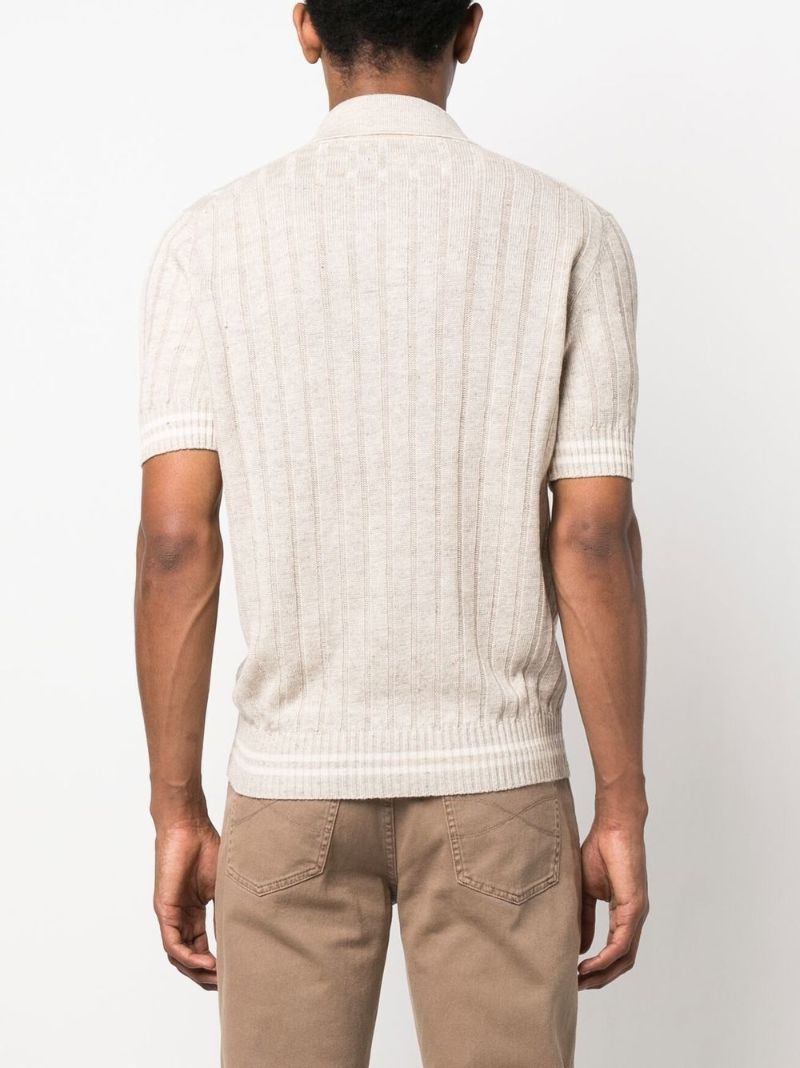 Neutral Knitted Polo Shirt