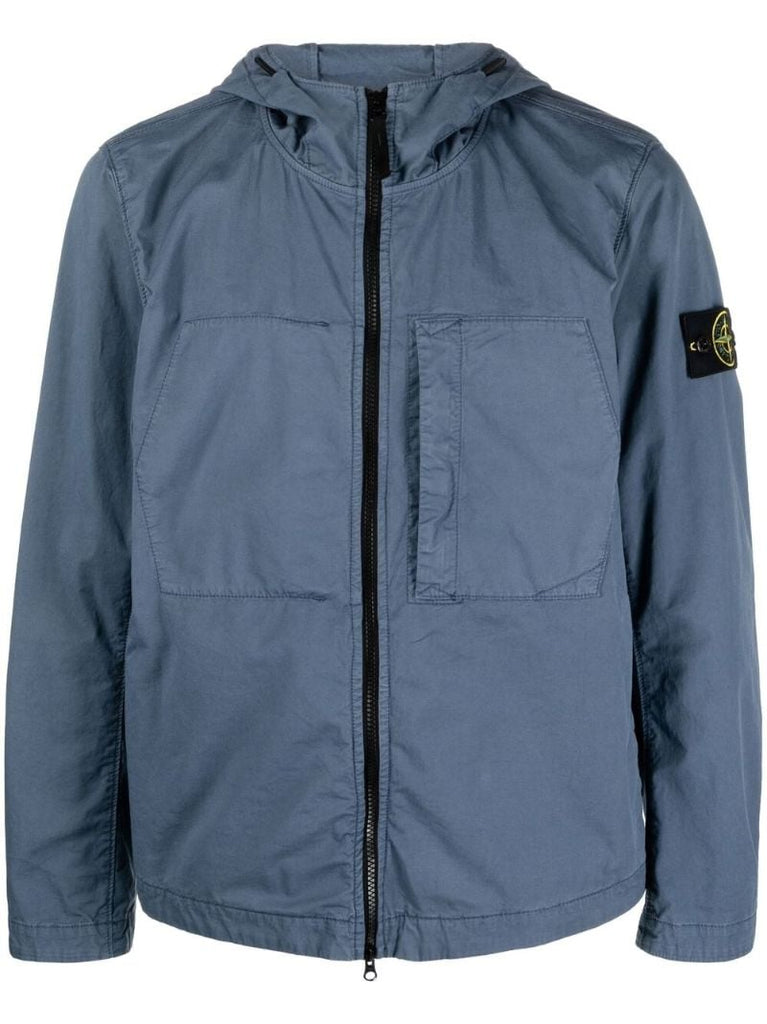 Blue Logo Patch Hooded Jacket