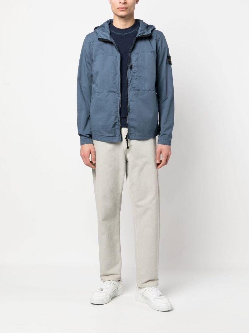 Blue Logo Patch Hooded Jacket