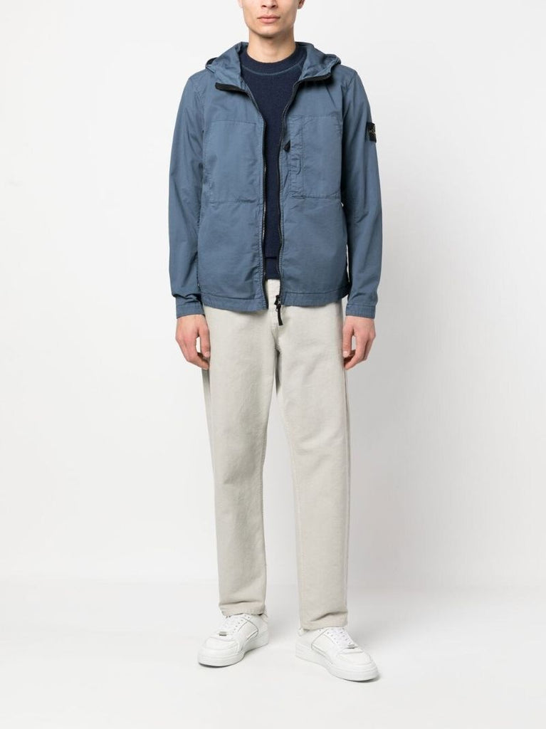 Blue Logo Patch Hooded Jacket