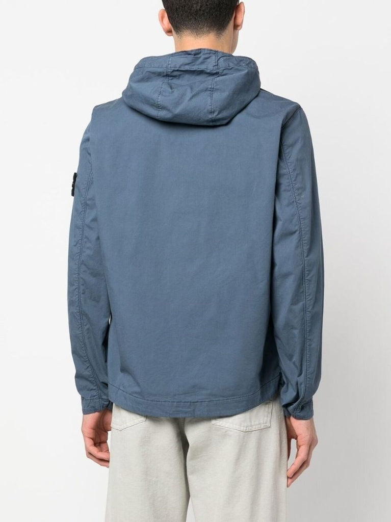 Blue Logo Patch Hooded Jacket