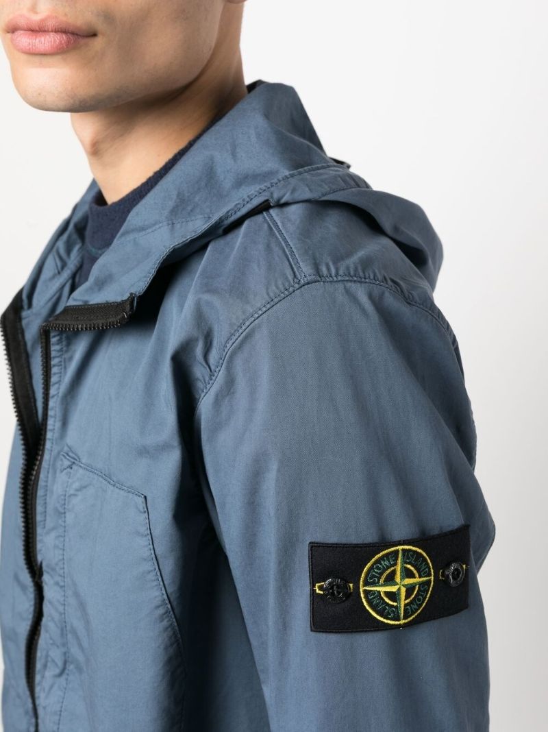 Blue Logo Patch Hooded Jacket