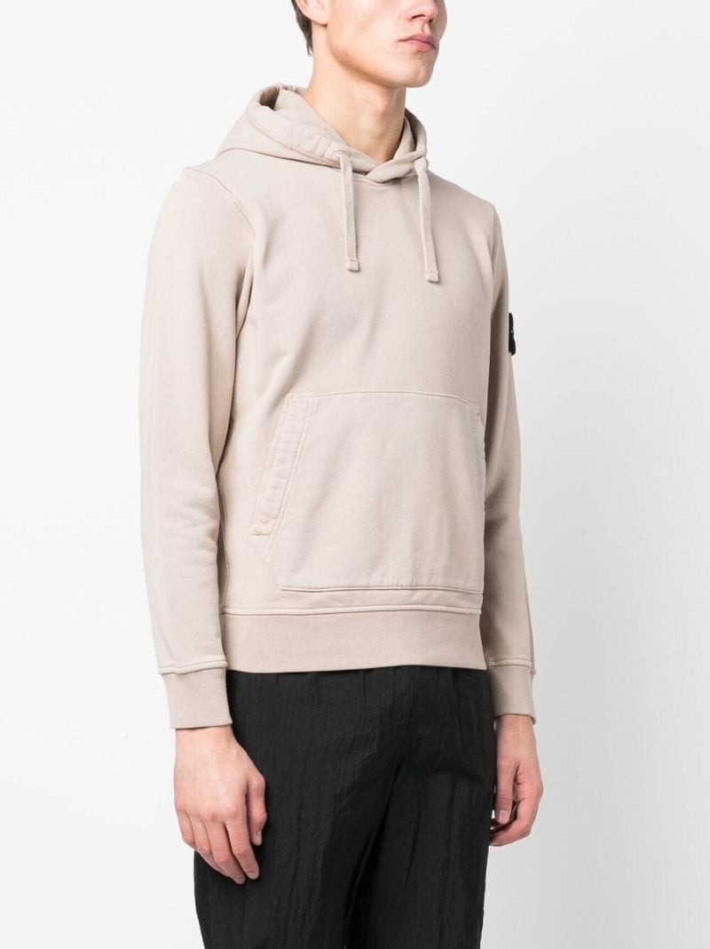 Grey Compass Patch Drawstring Hoodie