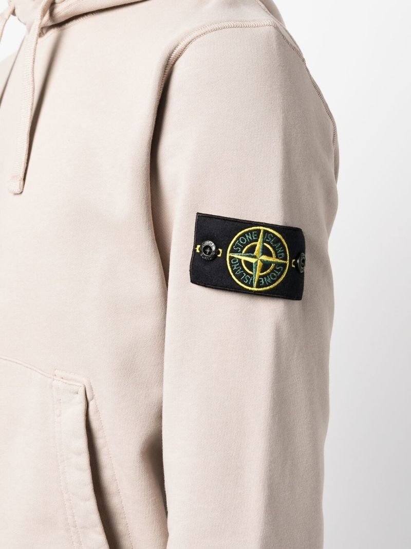 Grey Compass Patch Drawstring Hoodie
