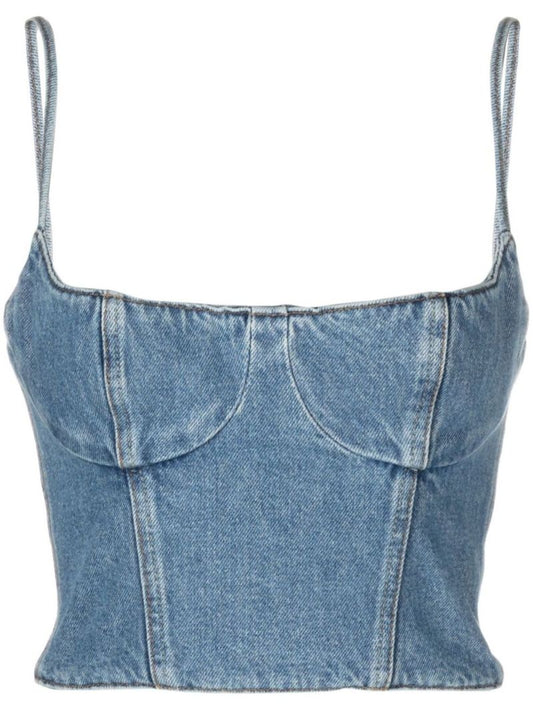 Blue Corset Denim Top