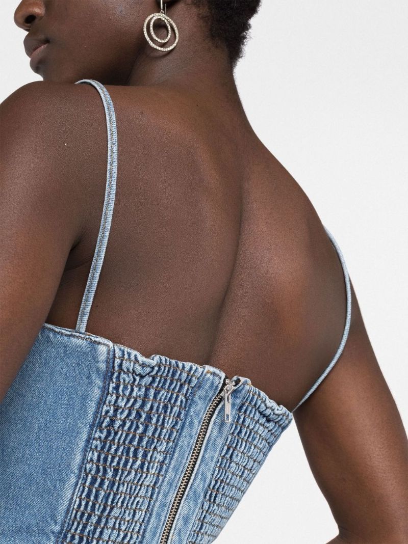 Blue Corset Denim Top