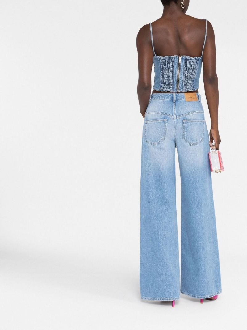 Blue Corset Denim Top