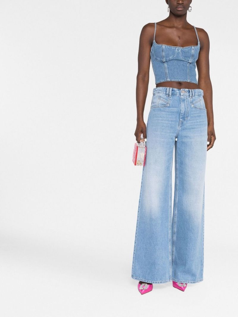 Blue Corset Denim Top