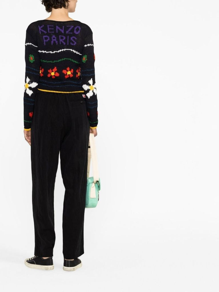 Black Intarsia-knit Sweater