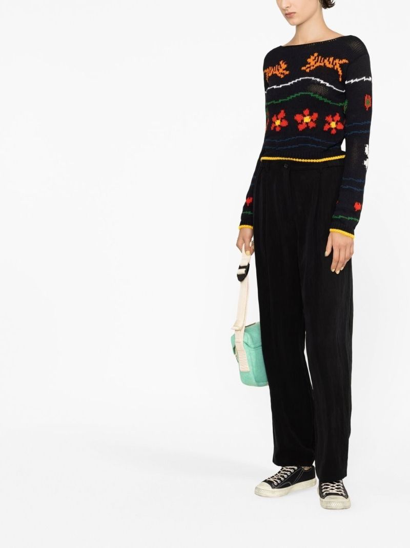 Black Intarsia-knit Sweater
