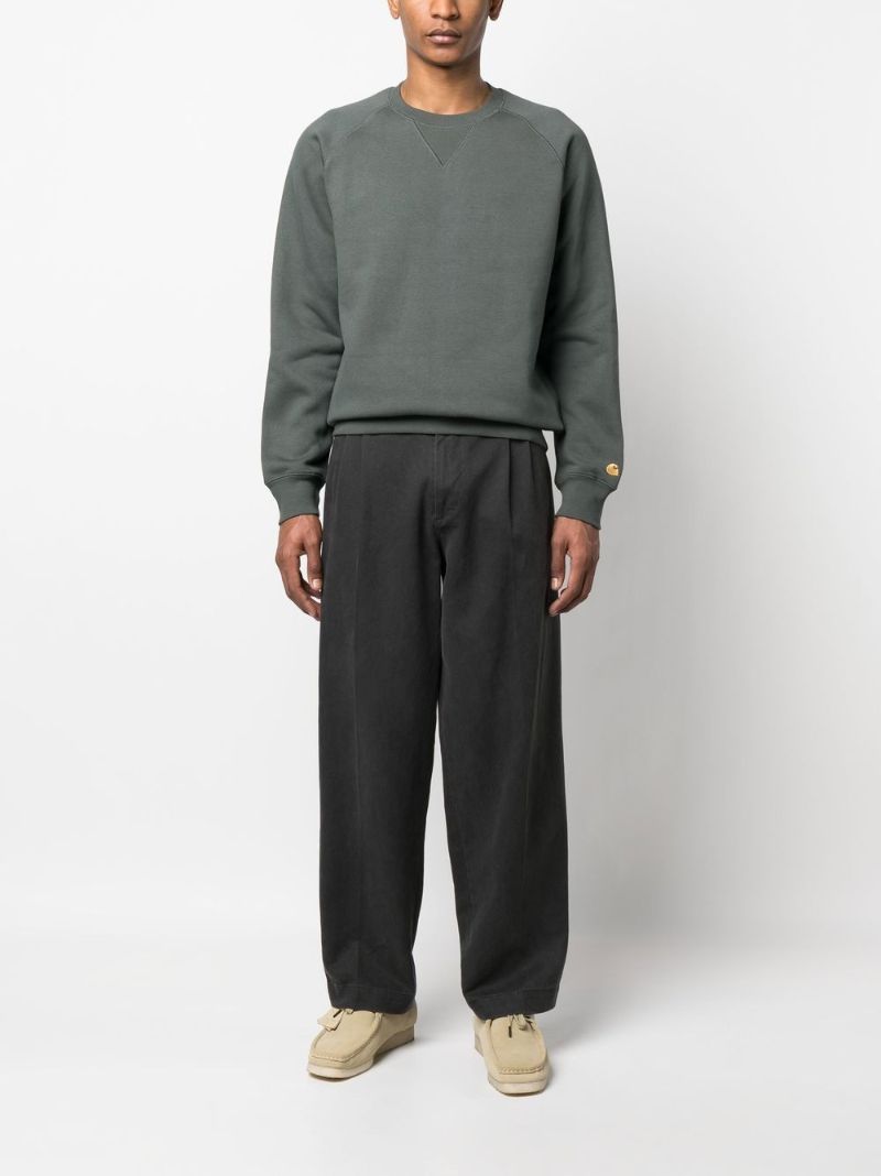 Green Chase Logo Embroidered Sweatshirt