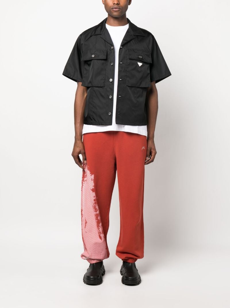 Red Brushstroke Print Track Pants