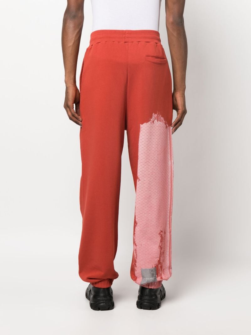 Red Brushstroke Print Track Pants