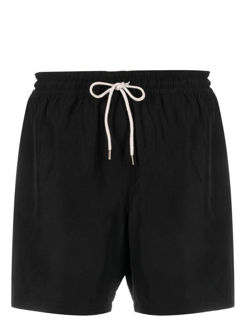 Black Elasticated Waist Swim Shorts