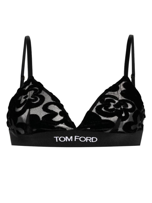 Black Logo-underband Triangle Bra