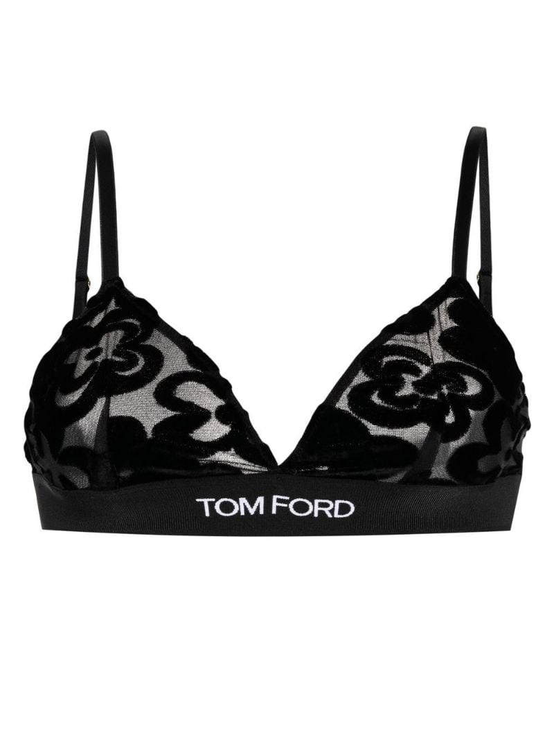 Black Logo-underband Triangle Bra