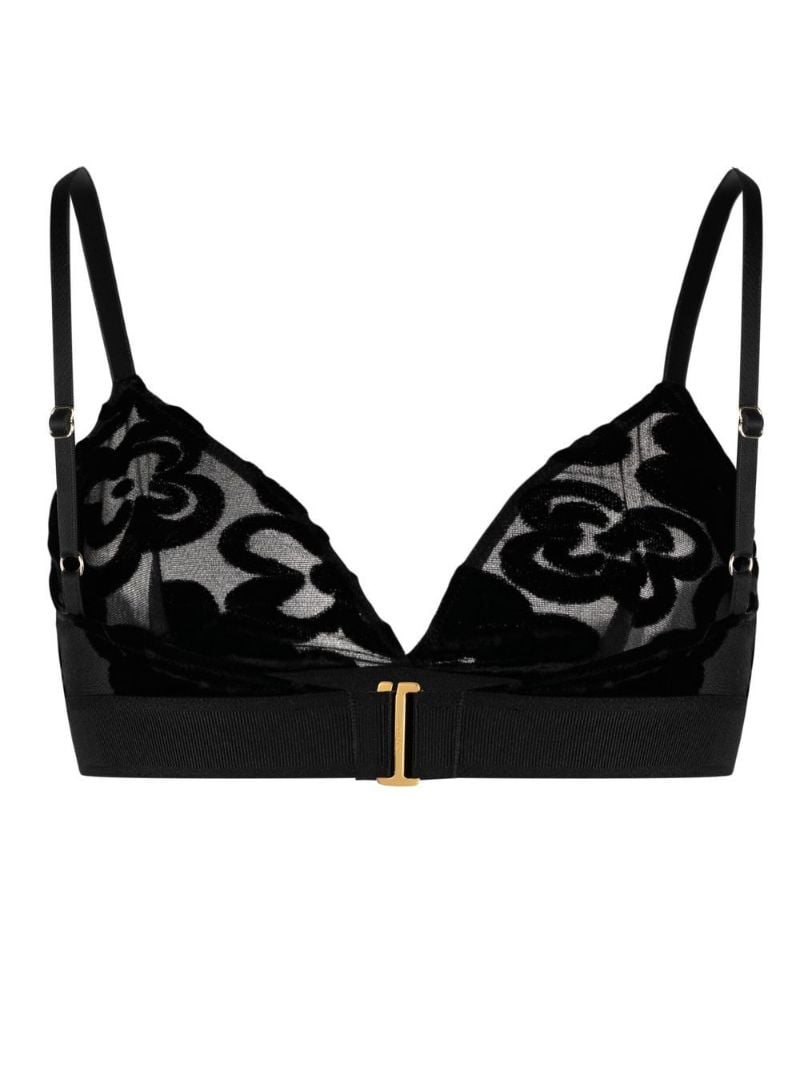 Black Logo-underband Triangle Bra