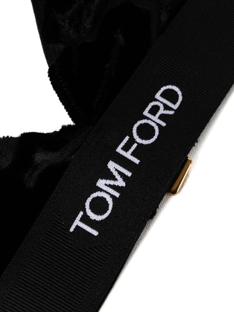 Black Logo-underband Triangle Bra