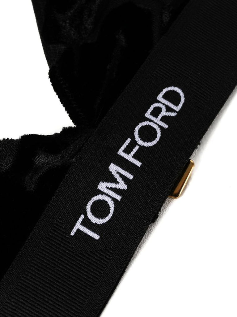 Black Logo-underband Triangle Bra