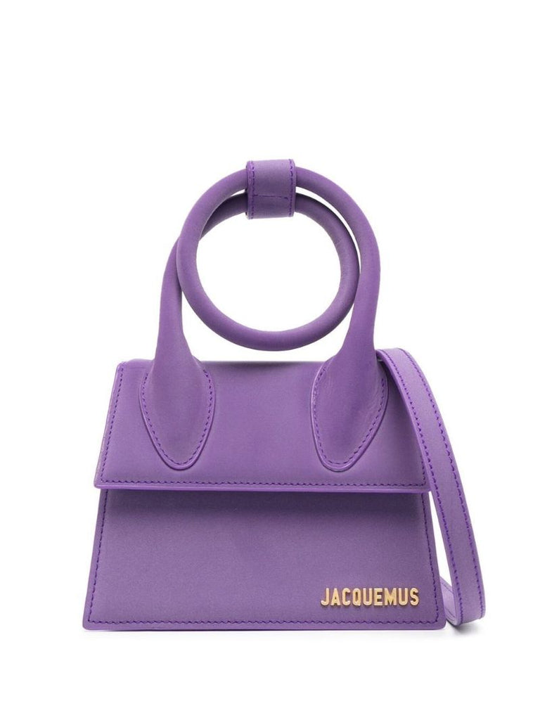 Purple Le Chiquito Noeud Suede Top Handle Bag