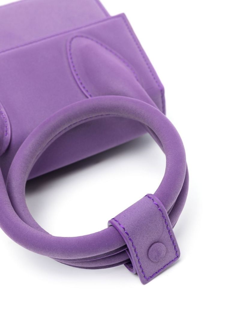 Purple Le Chiquito Noeud Suede Top Handle Bag