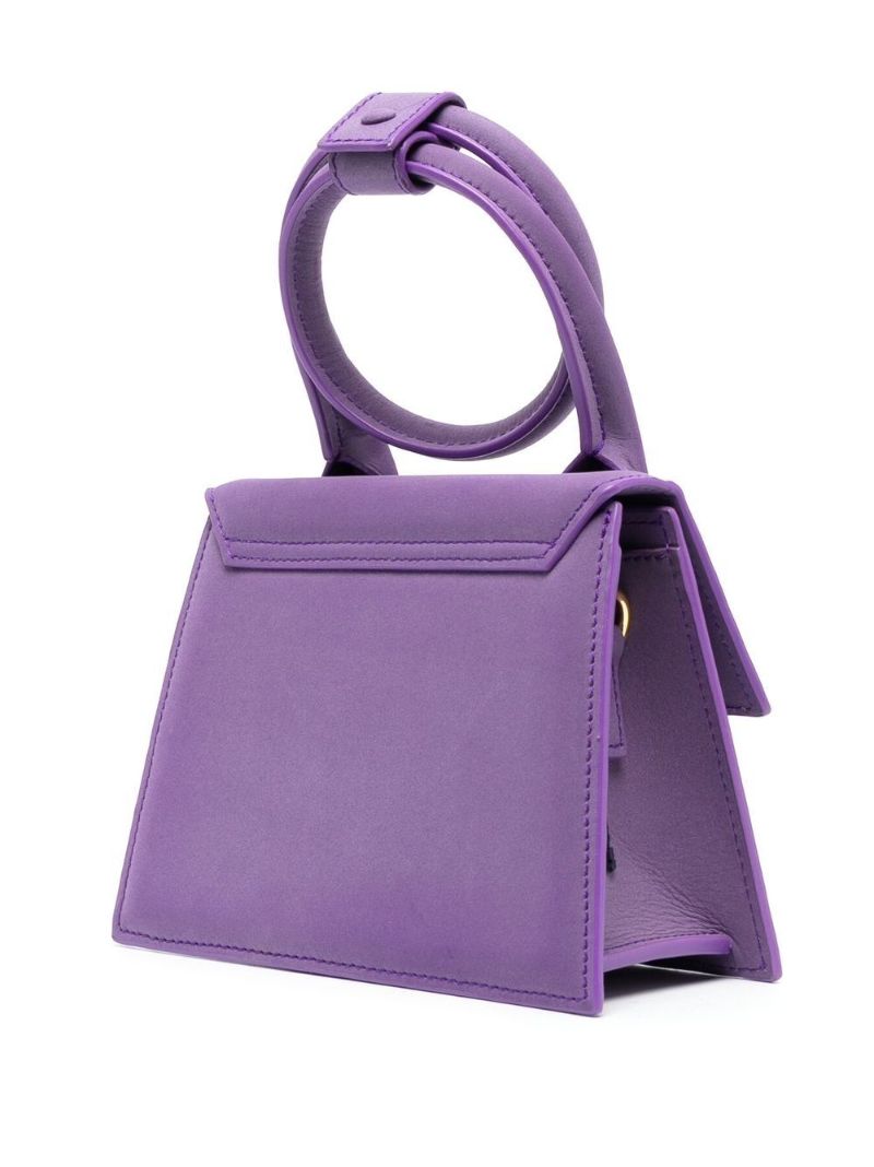Purple Le Chiquito Noeud Suede Top Handle Bag