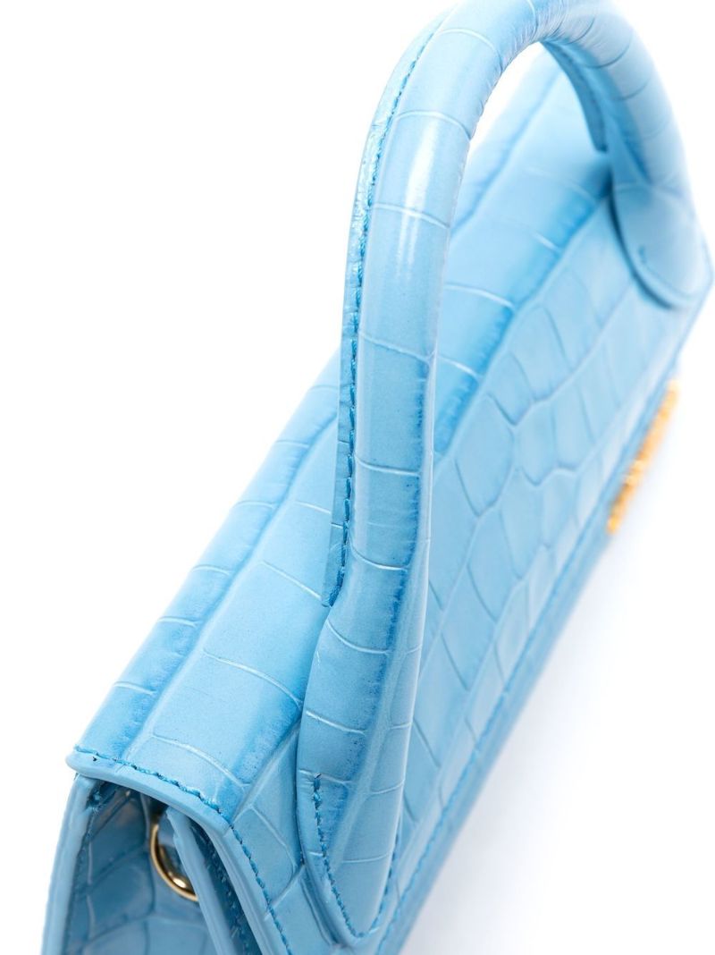 Blue Le Chiquito Long Leather Top Handle Bag