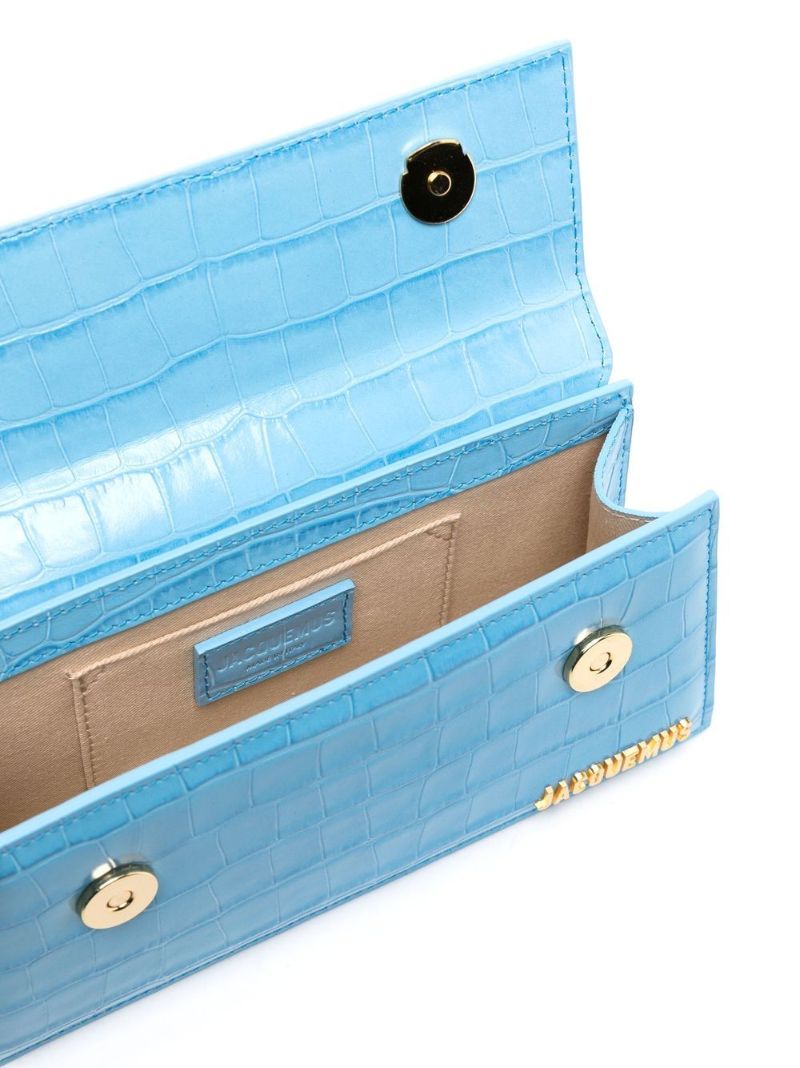 Blue Le Chiquito Long Leather Top Handle Bag