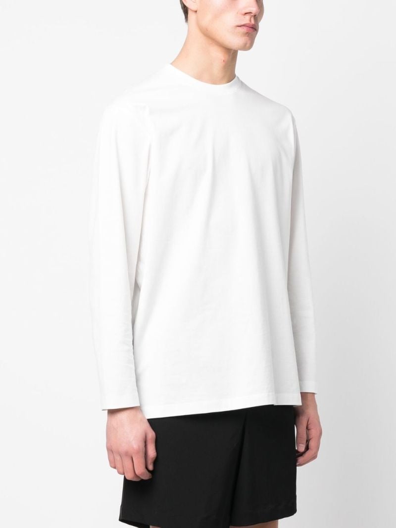 White Long-sleeve Cotton T-shirt