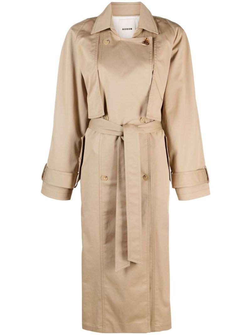 Neutral Belted Trench Coat