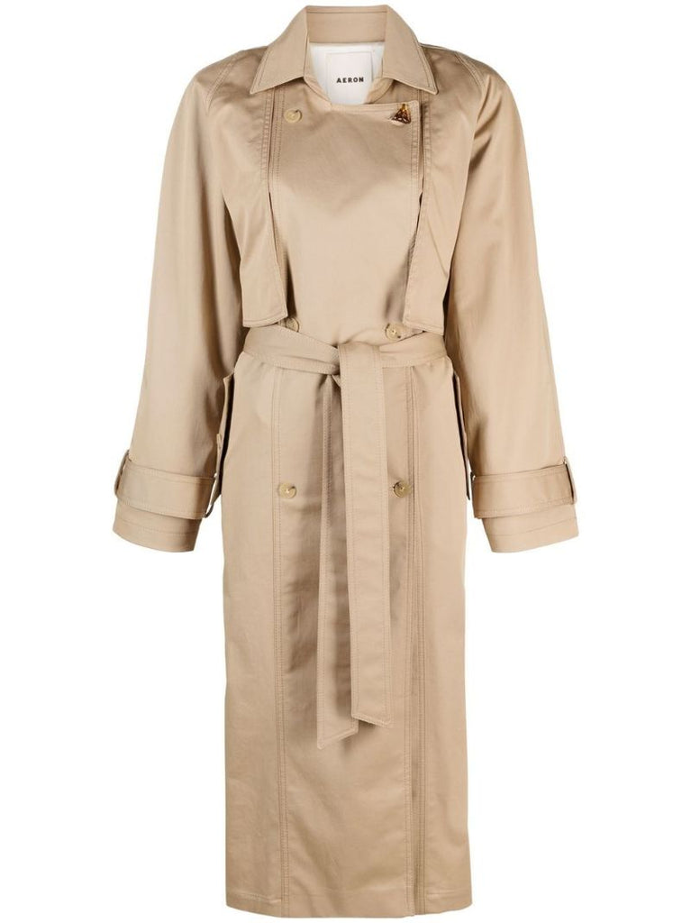 Neutral Belted Trench Coat