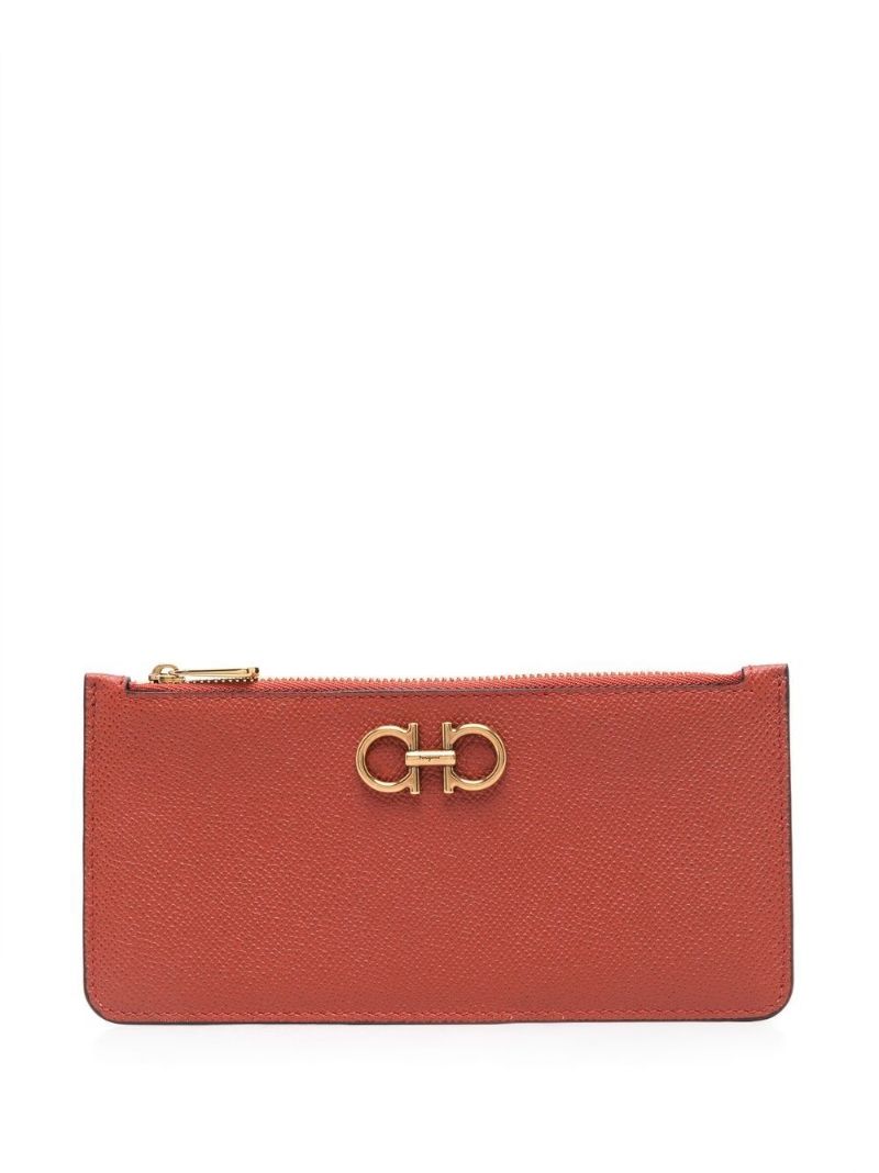 Orange Gancini Leather Wallet