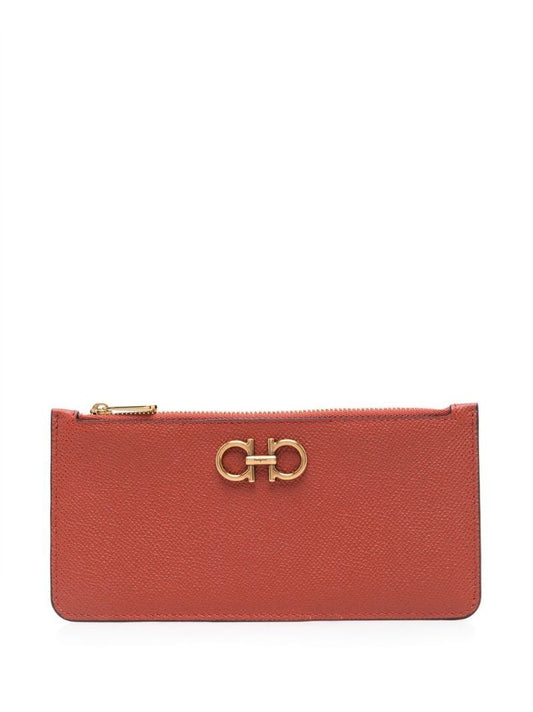 Orange Gancini Leather Wallet