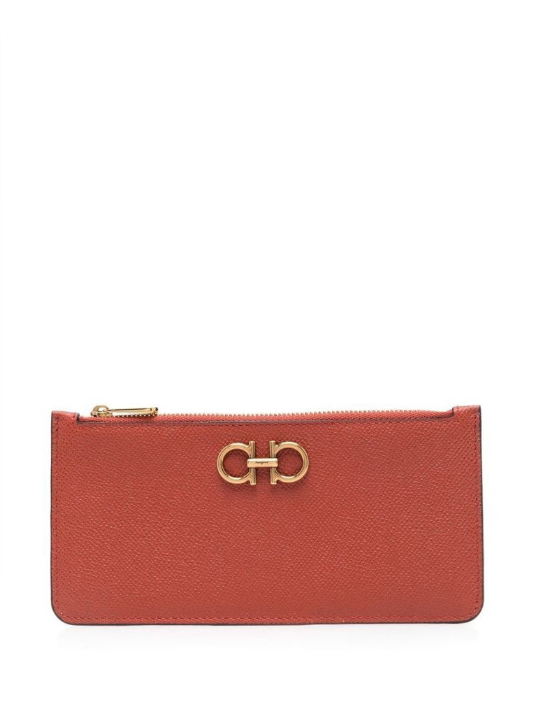 Orange Gancini Leather Wallet